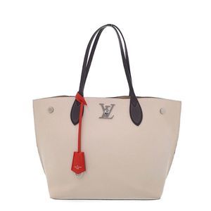 Louis Vuitton LockMe Go Tote Bag Calf Leather Quartz Kabuki Black